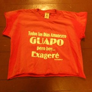 Spanish Text Tee Vintage Crop Top Grunge Tee
